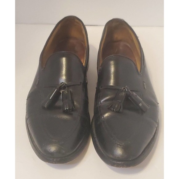 Allen Edmonds Black Leather Slip On Dress Tassel Loafers Shoes Men's 10.5 D - Picture 2 of 8